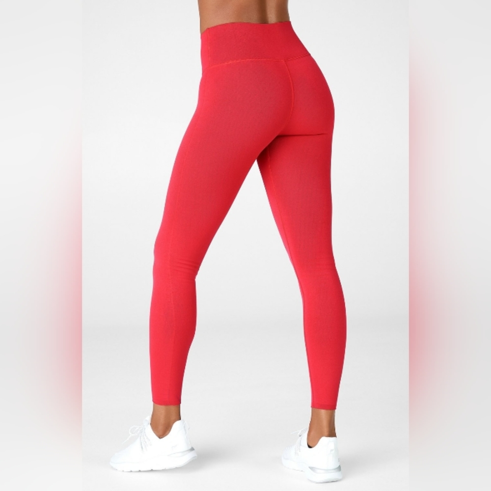 Fabletics SculptKnit High-Waisted Legging color red size M